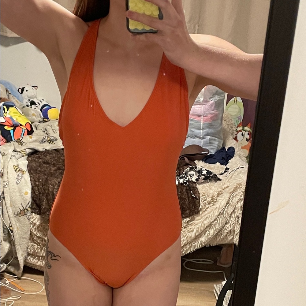 George Women's Orange One Piece Swimsuit